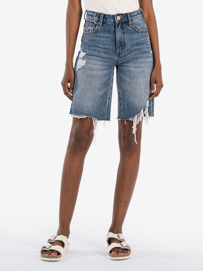 Hailey High Rise Bermuda Short - Enhanced Wash