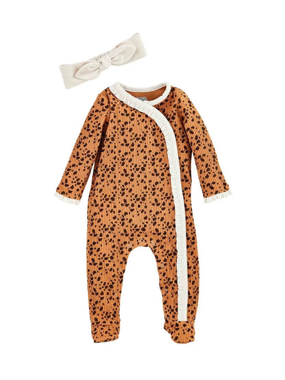 Tonal Fawn Baby Sleeper Set