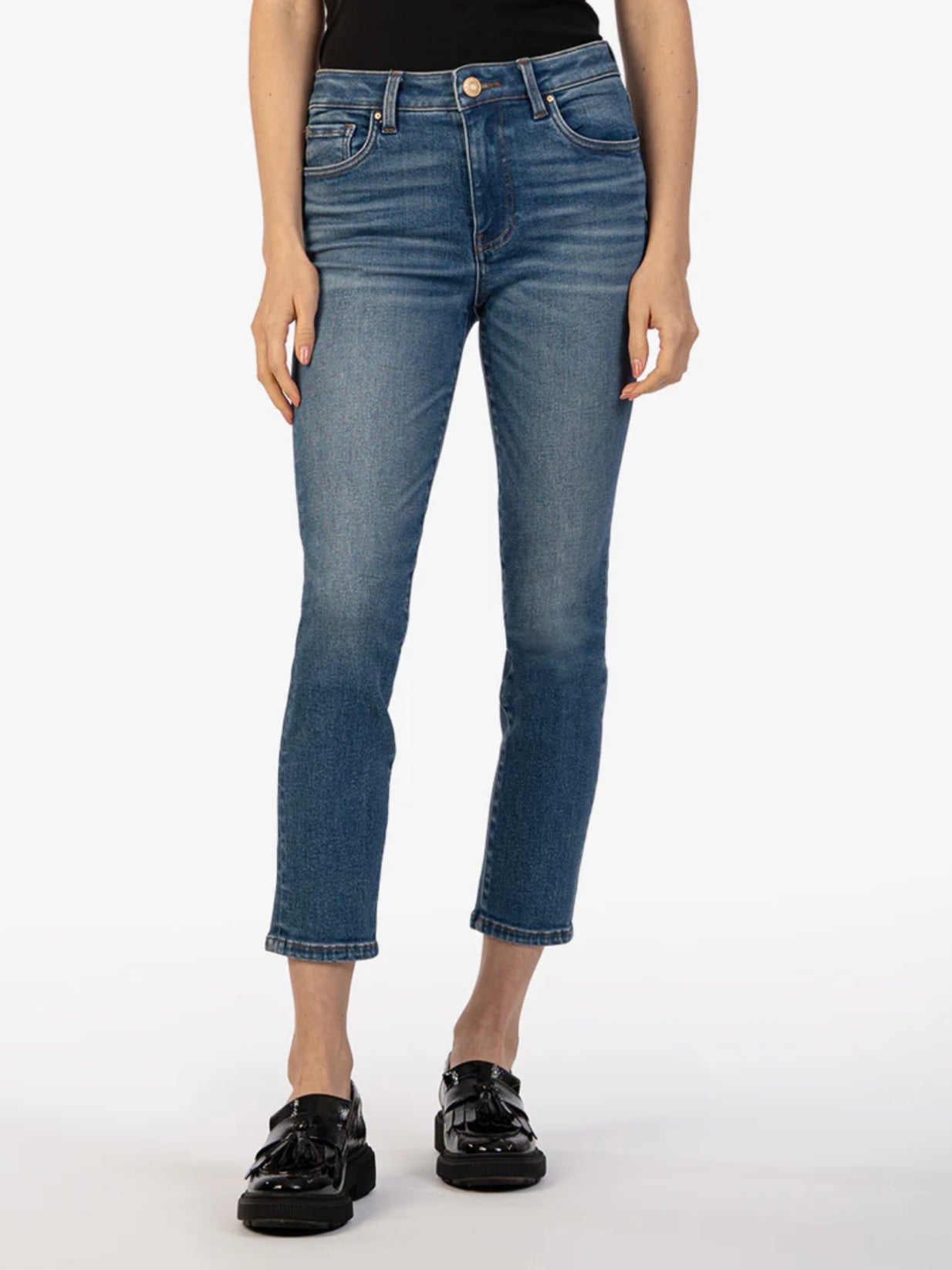 Catherine High Rise Crop Straight Leg - New Wash