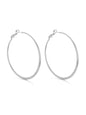 Large Shimmer Lever Back Hoops | Silver