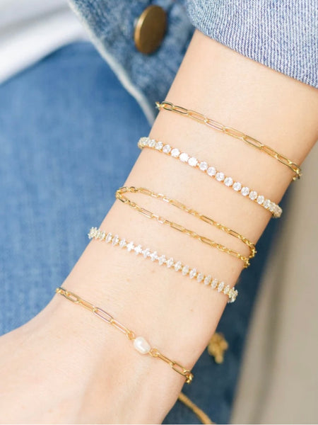 Delicate Link Chain Pulley Bracelet | Gold