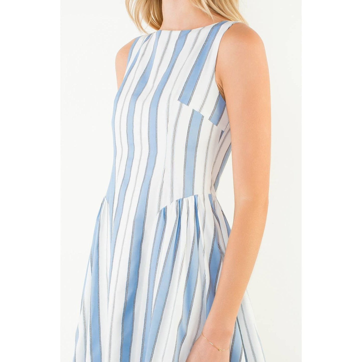 THML Sleeveless Striped Midi Dress – Blue