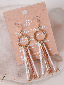 Seed Bead Earrings | Pink & Peach