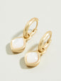 Maera Drop Hoop Earrings | Mother of Pearl White