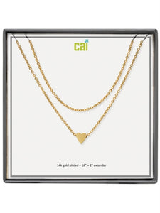 Gold Heart Dainty Chain Layering Necklace