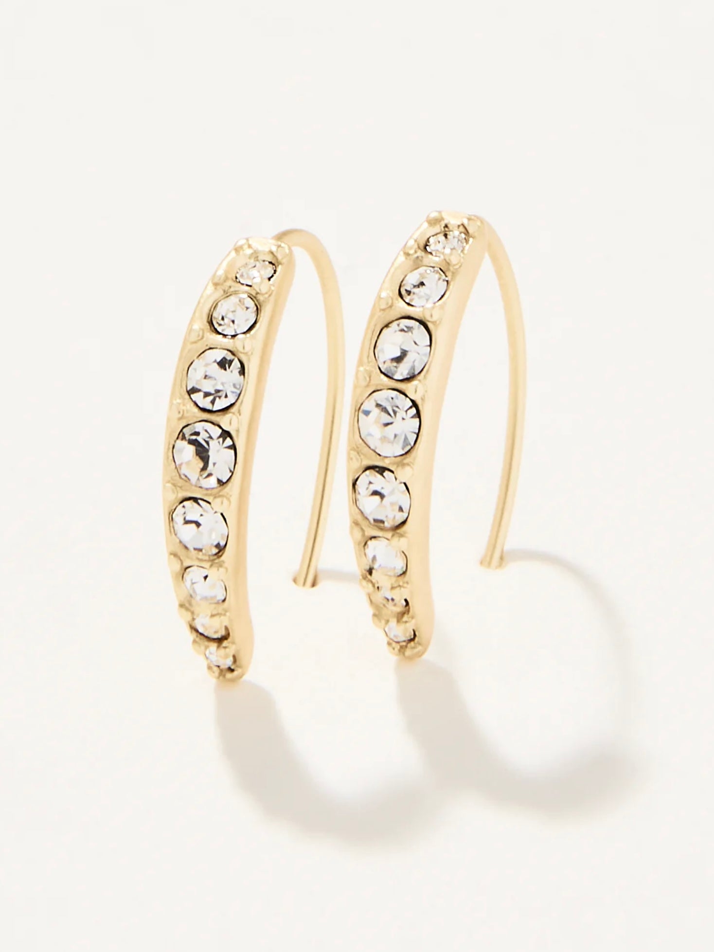 Sparkle Arc Hoop Earrings | Small Crystal Gold