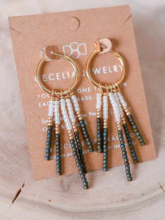 Boho Seed Bead Earrings | Gunmetal