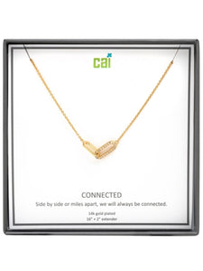 Gold Be Connected Opal Pave Stone Necklace