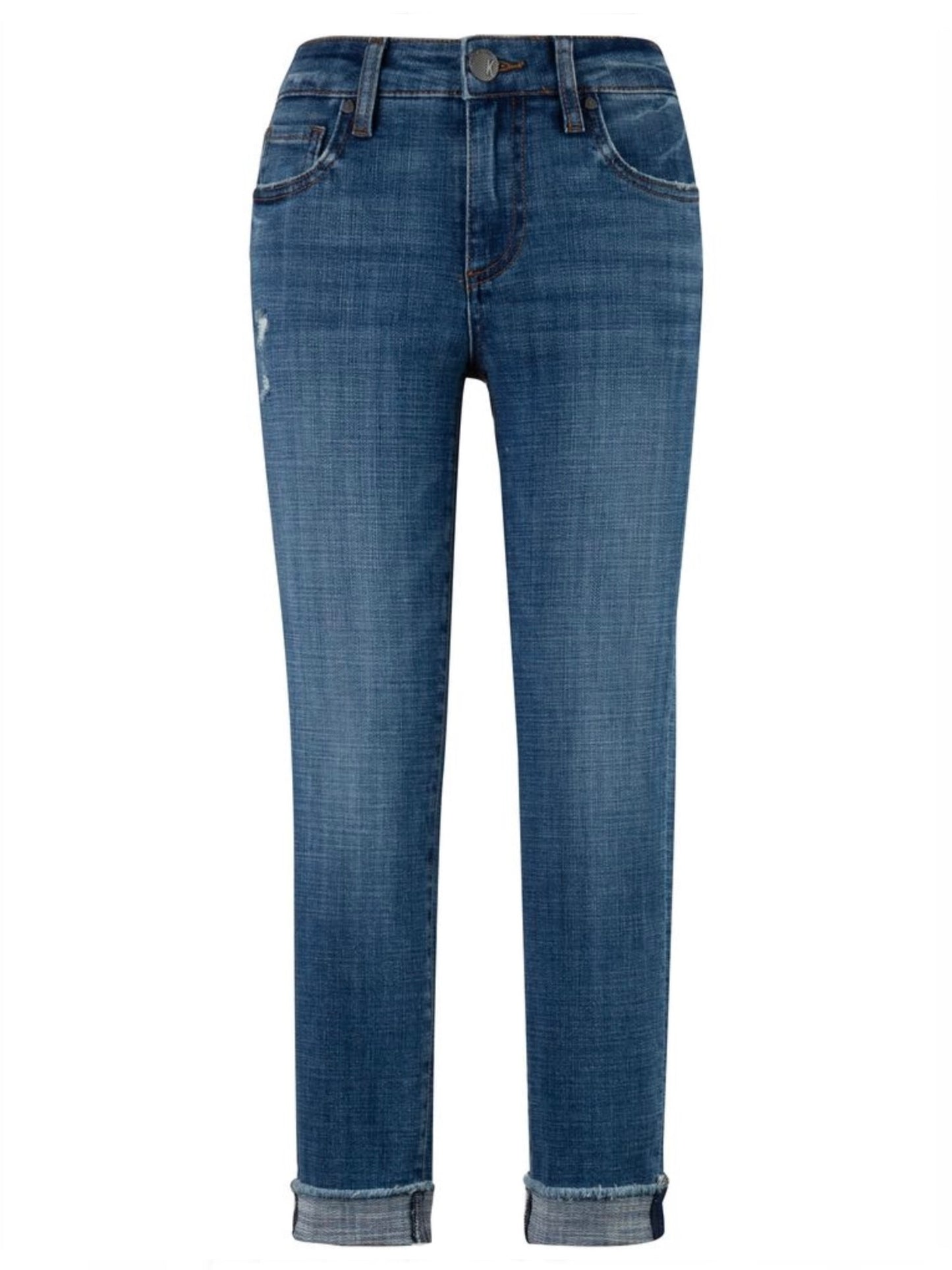 Amy Mid Rise Crop Straight Leg - Imitate Wash