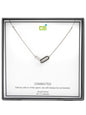 Silver Be Connected Black Pave Stone Necklace