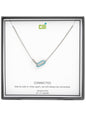 Silver Be Connected Turquoise Pave Stone Necklace