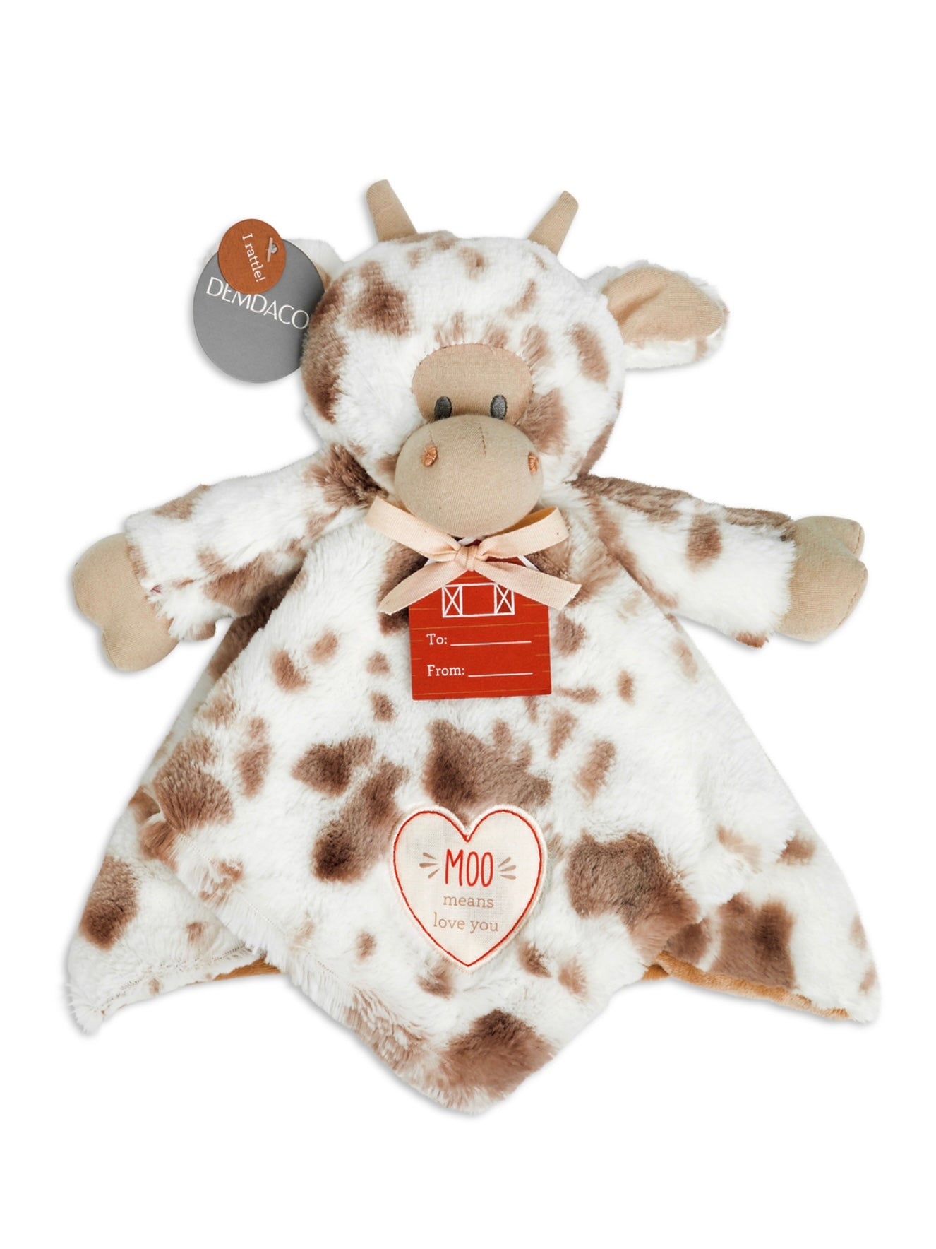 Barnyard Rattle Blankie - Cow