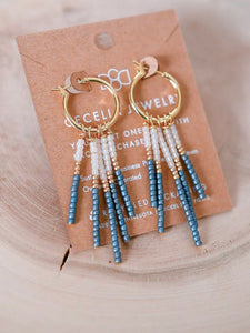 Boho Seed Bead Earrings | Mediterranean Blue