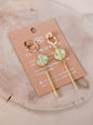 Huggie Bar Drop Earrings | Gold Disc