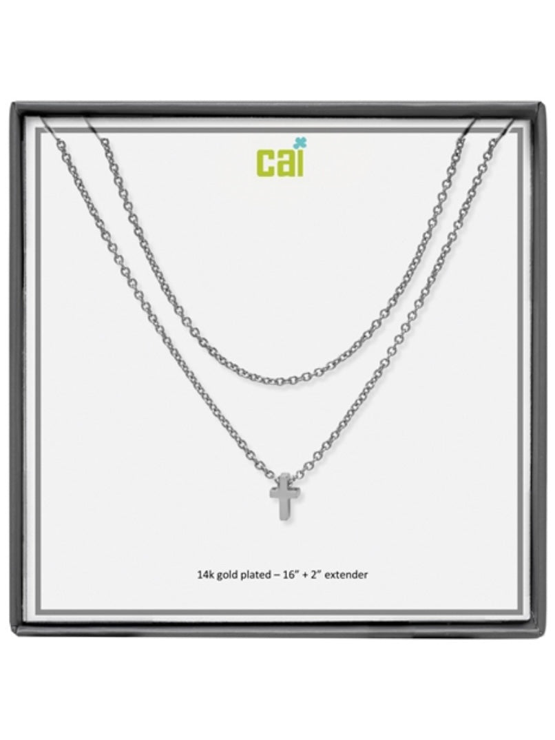 Silver Cross Dainty Layering Necklace