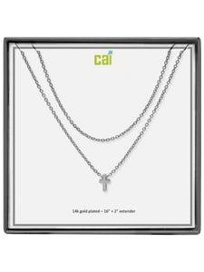 Silver Cross Dainty Layering Necklace
