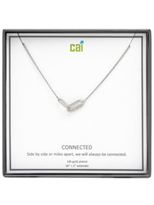 Silver Be Connected White Pave Stone Necklace