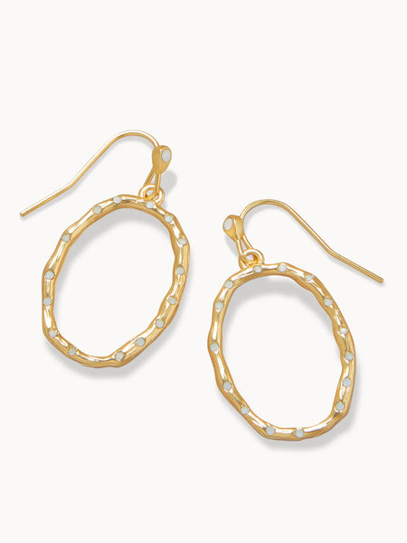 Sand Bar Ripple Earrings | White Opal Gold