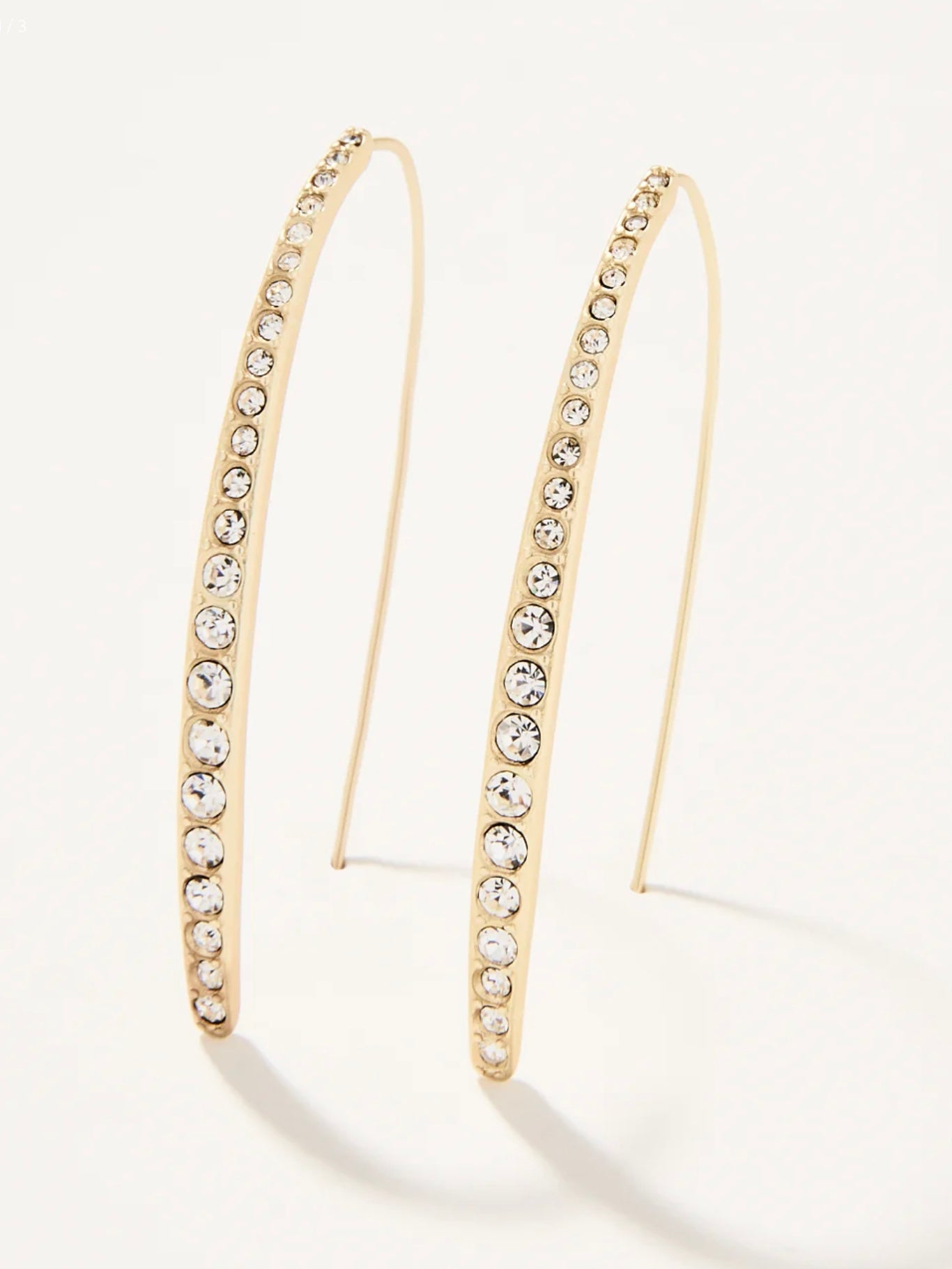 Sparkle Arc Hoop Earrings | Large Crystal Gold