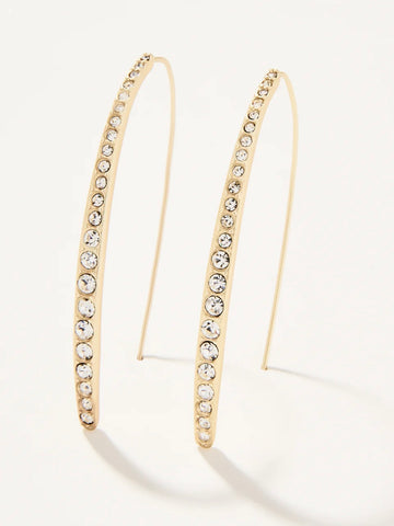 Sparkle Arc Hoop Earrings | Large Crystal Gold