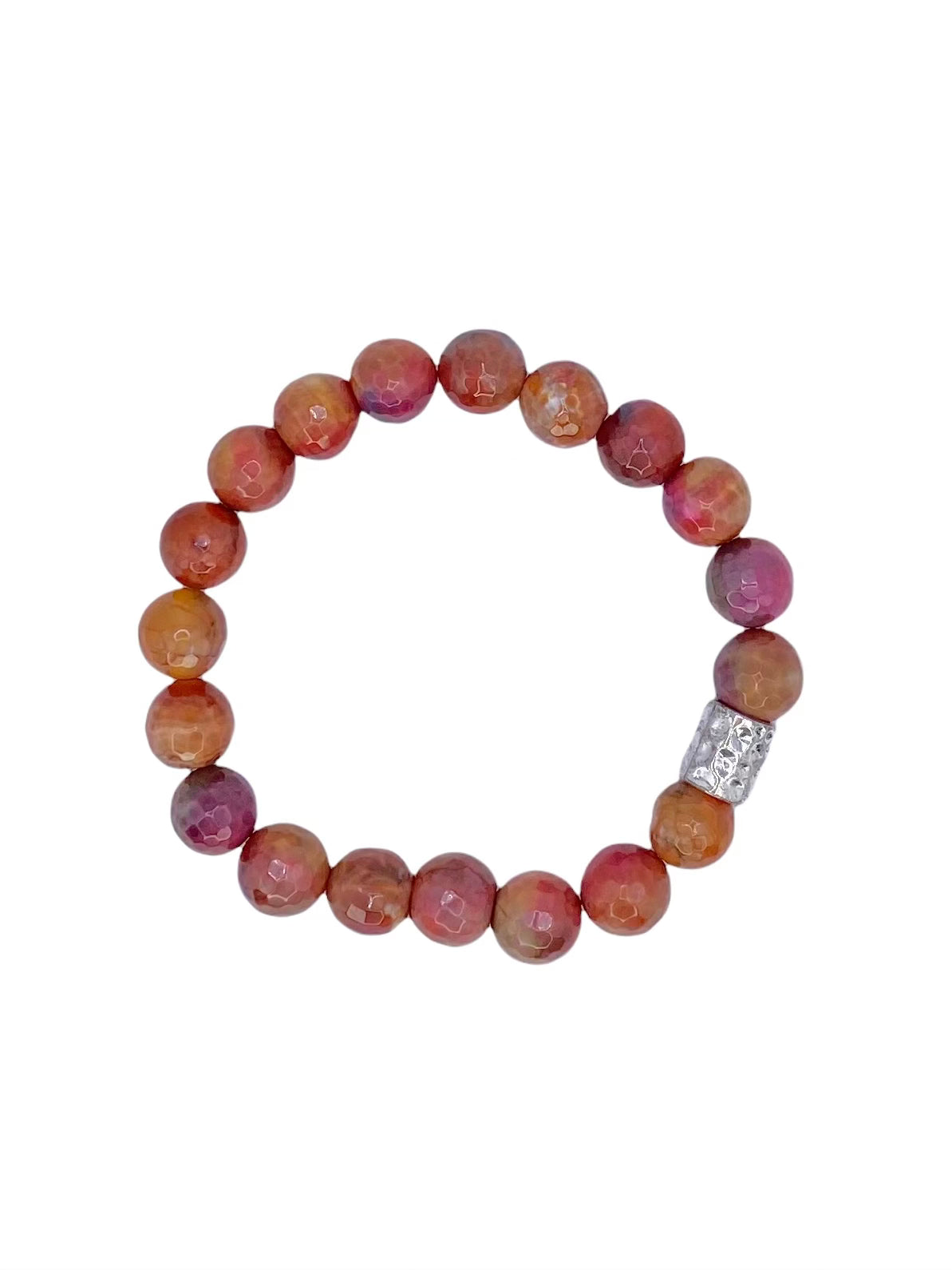 Ava Beaded Stretch Bracelet - Rust