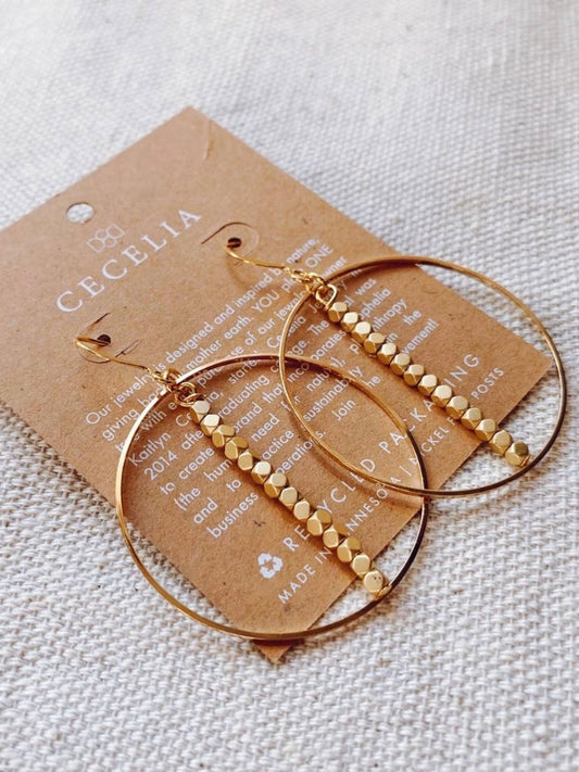 Hepburn Drop Earrings | Matte Nugget