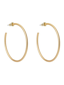 Fine Line Hoop Earrings - Gold