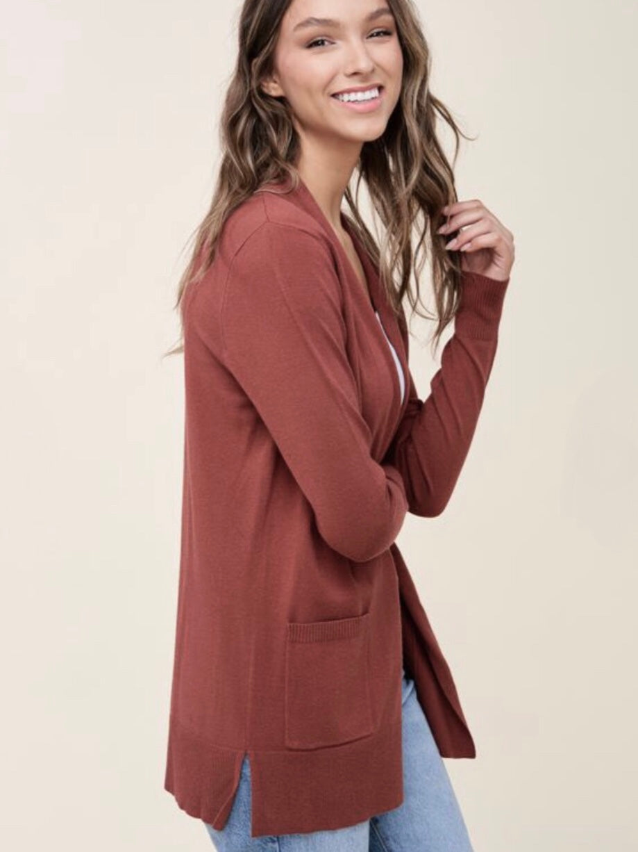 Millie Sweater Cardigan - Rust