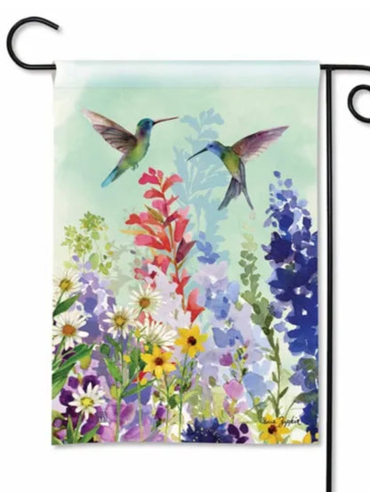 Spring Hummingbirds Garden Flag (Flag Stand Sold Separately)