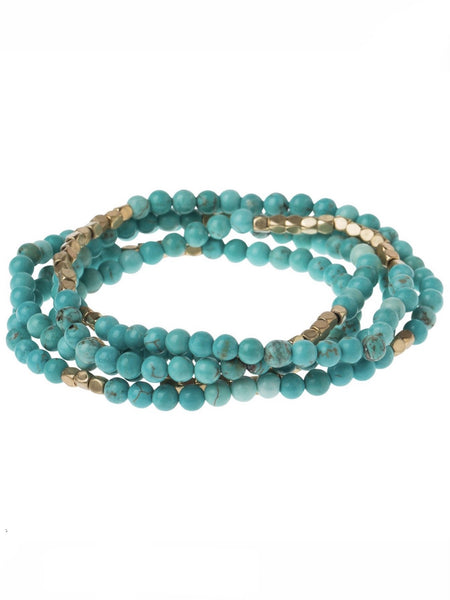 Turquoise/gold - Stone of the Sky Wrap Bracelet/Necklace