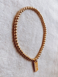 Hepburn Ankle Bracelet | 4mm Gold Ball Bead