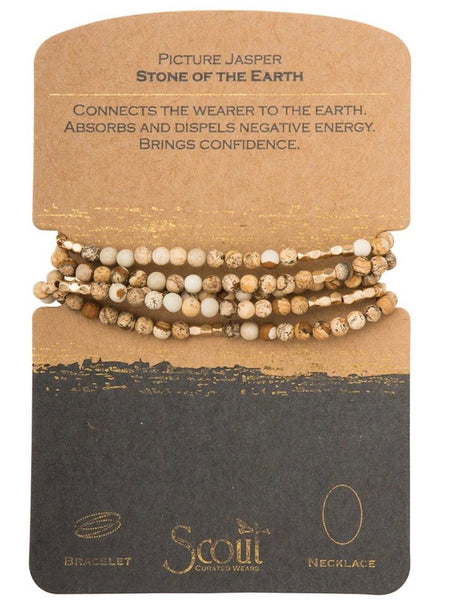 Picture Jasper - Stone of the Earth Wrap Bracelet / Necklace
