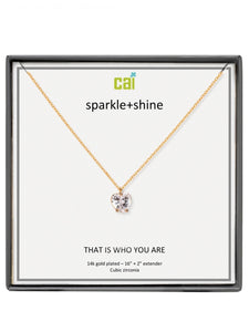 Gold Heart Sparkle + Shine Necklace