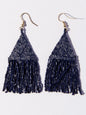 Navy Luxe Petite Fringe Earrings