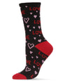 Women’s Love Bamboo Blend Crew Socks - Black