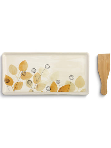 Summer Floral Appetizer Tray with Spatula