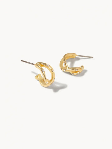 Sprinkles Huggie Hoop Earrings - Gold