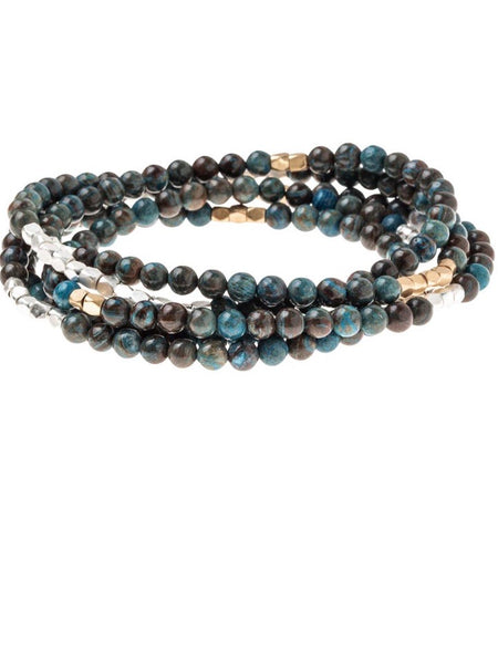 Blue Sky Jasper - Stone of Empowerment Wrap Bracelet / Necklace