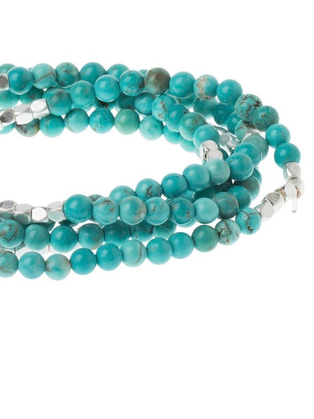 Turquoise/silver - Stone of the Sky Wrap Bracelet / Necklace