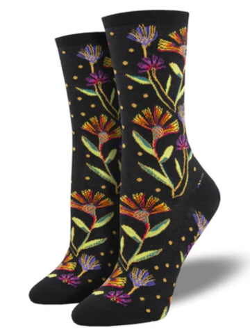 Women’s Wildflowers Socks Black