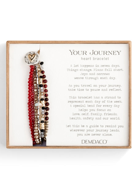 Your Journey Heart Bracelet - Garnet