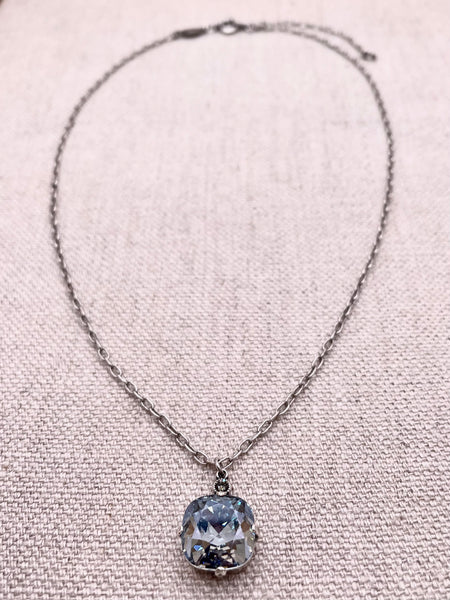 Anne Necklace - Silver with Blue Shade