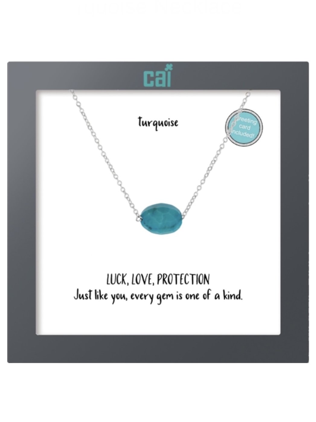 Silver Oval Turquoise Necklace