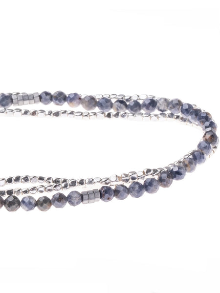 Delicate Stone Iolite & Sunstone - Stone of Synergy Wrap Bracelet/Necklace