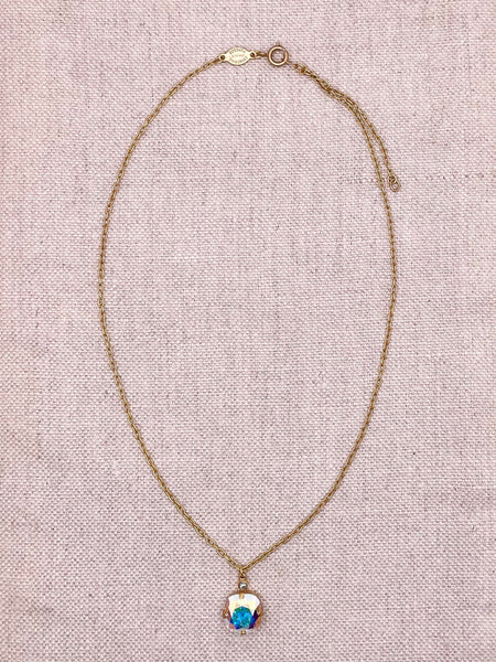 Anne Necklace - Gold with AB Crystal