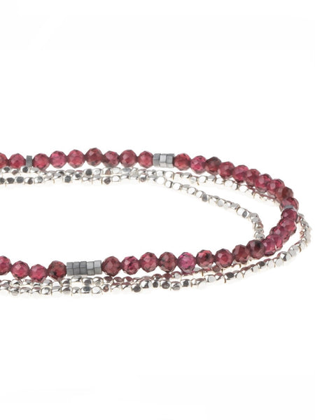 Delicate Stone Garnet - Stone of Health Wrap Bracelet/Necklace