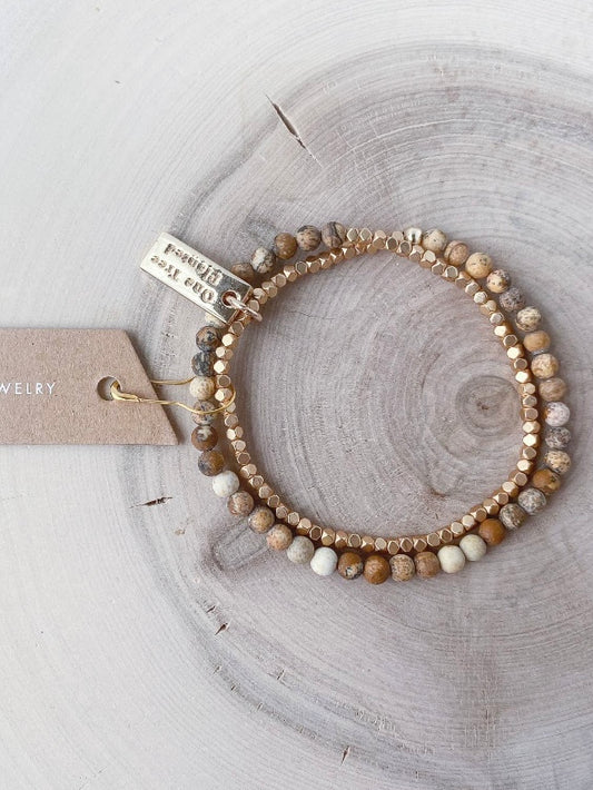 Gemstone Double Wrap | Picture Jasper