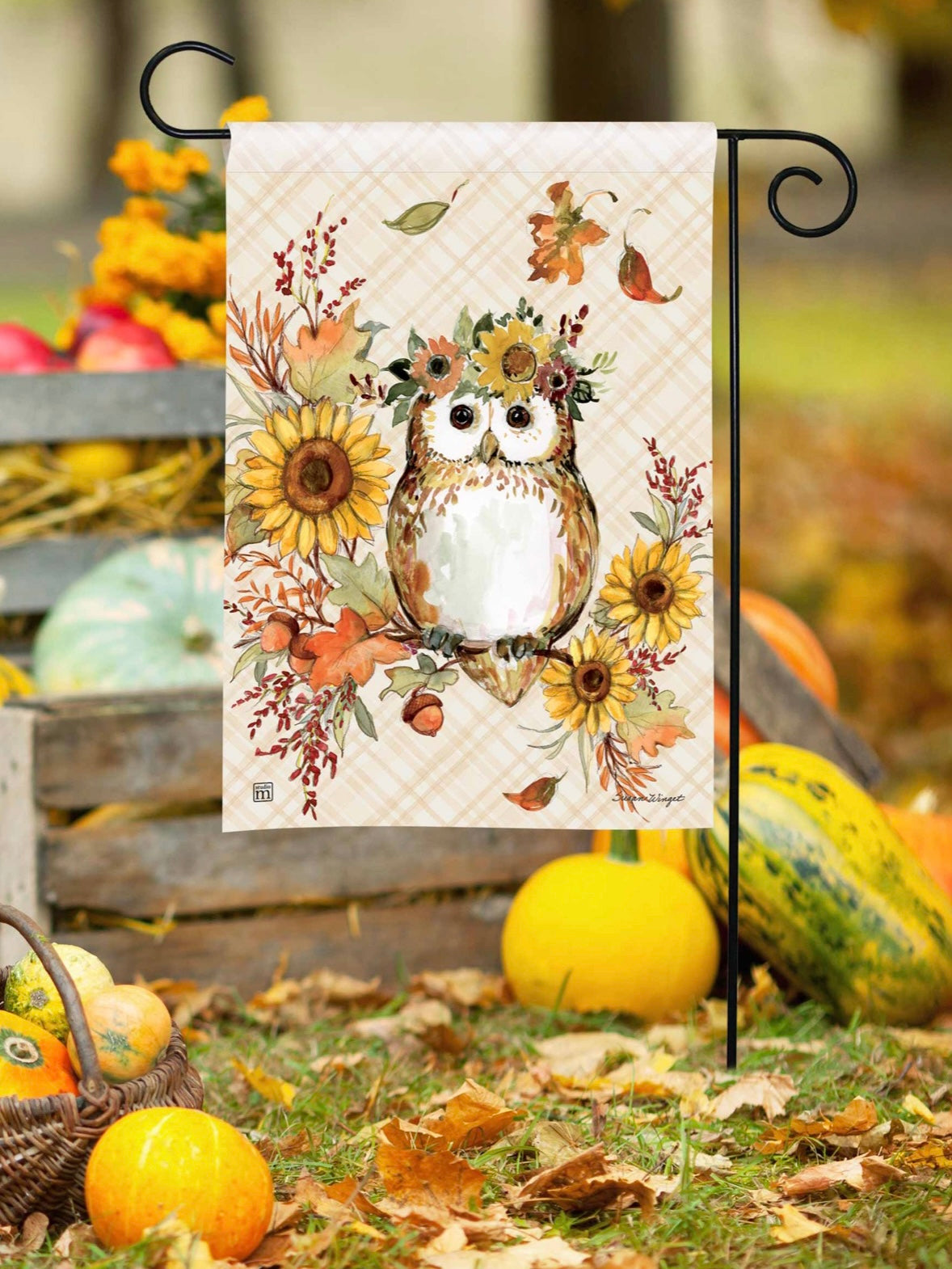 Autumn Owl Garden Flag (Flag Stand Sold Separately)