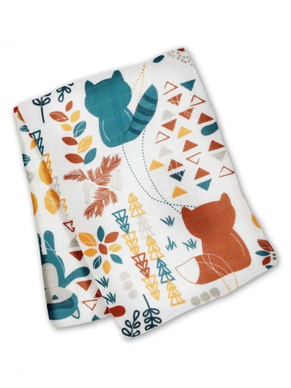 Leika Swaddling Blanket - Fox & Raccoon