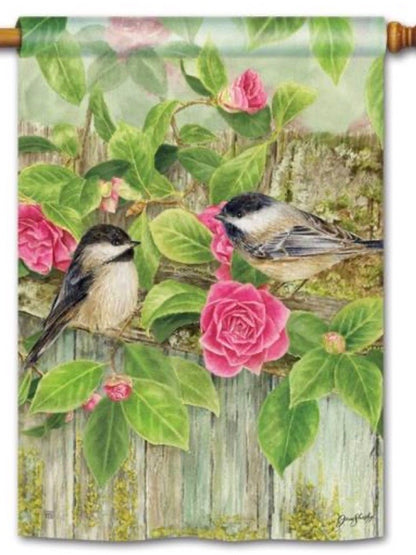 Garden Chickadees Standard Flag (Flag Pole Sold Separately)